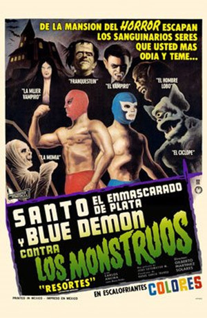 En dvd sur amazon Santo el enmascarado de plata y Blue Demon contra los monstruos